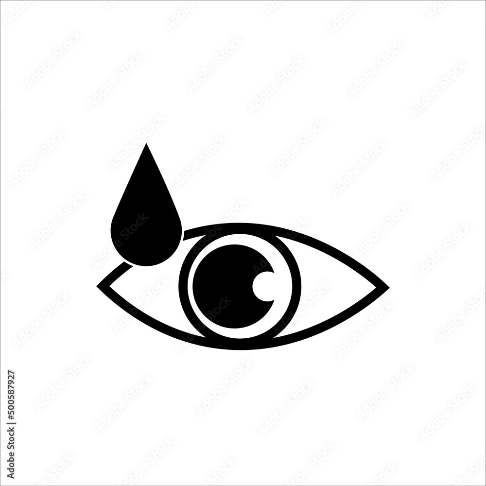 Drop hits the eye icon vector illustration symbol Drop hits the eye icon vector illustration symbol