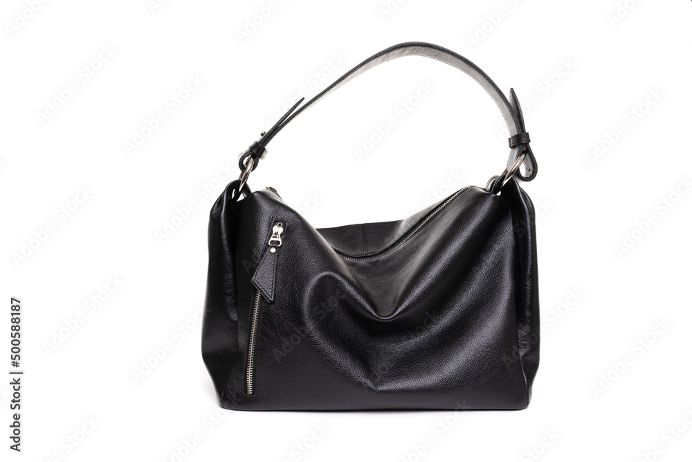 stylish leather women's bag made of soft black leather stylish leather women's bag made of soft black leather
