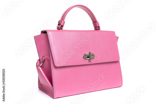 pink women's stylish bag of rectangular shapes