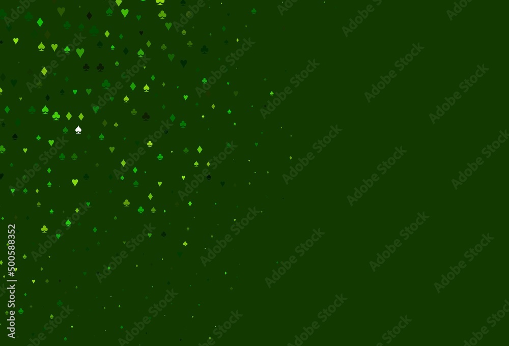 Light Green vector cover with symbols of gamble. Light Green vector cover with symbols of gamble.