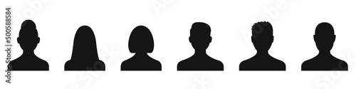 Silhouettes of people. Men and women. A group of people. Vector illustration