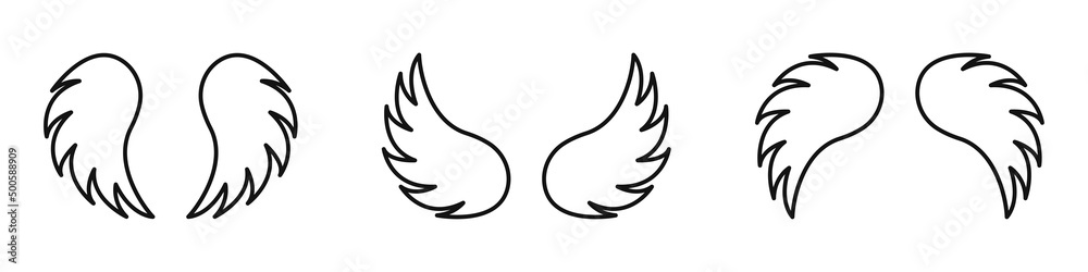 Fototapeta premium Angel wings. Wings icon isolated. Vector illustration
