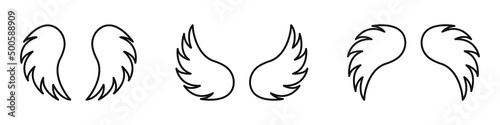 Angel wings. Wings icon isolated. Vector illustration