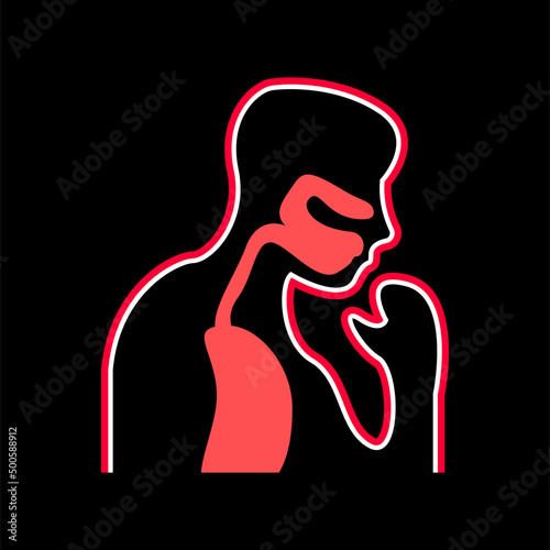 young man coughing