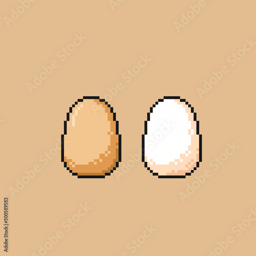 egg with different color in pixel art style