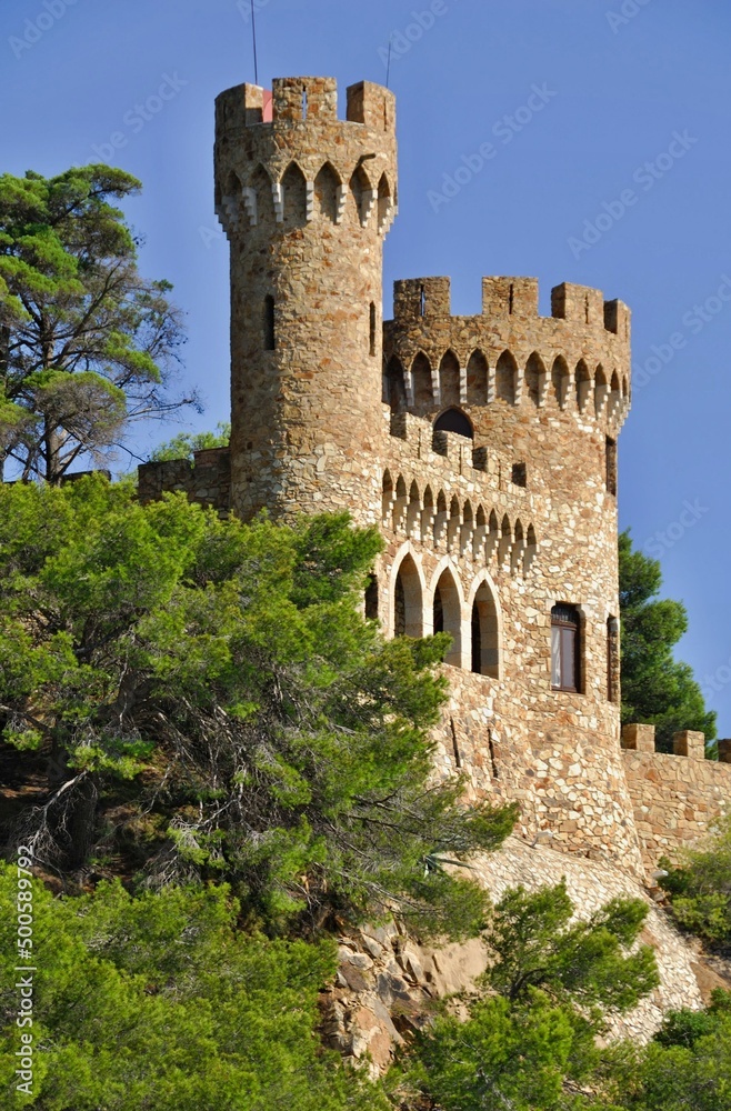 Historic castle in Lloret de Mar, Girona - Spain 