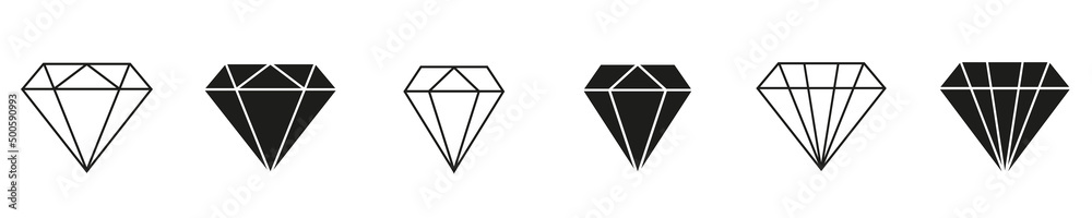 Diamonds icon or logo isolated on a white background. Diamond sign set. Vector illustration. eps10 Diamonds icon or logo isolated on a white background. Diamond sign set. Vector illustration. eps10