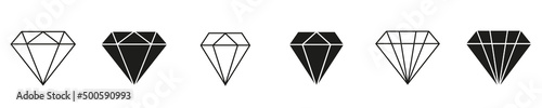 Diamonds icon or logo isolated on a white background. Diamond sign set. Vector illustration. eps10
