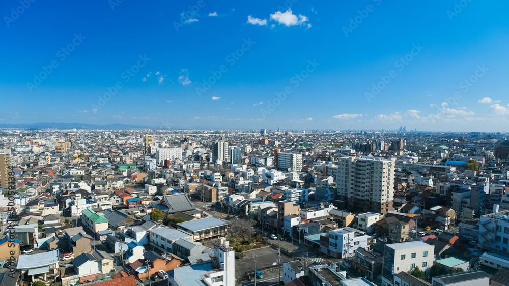 愛知県一宮市 一宮市役所展望台から見る風景(名古屋方面)