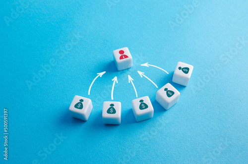 Businessman receives money. Grants and investments. Broker. Financial donors and sponsorship, accumulation of funds. Savings preservation growth strategy. Getting contracts. Payment.