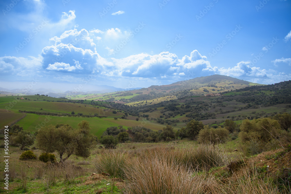 View of a very beautiful valley of Abdalajis, Andalusia, Spain