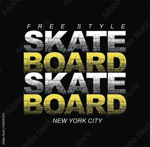 skate board typography tee shirt design graphic print