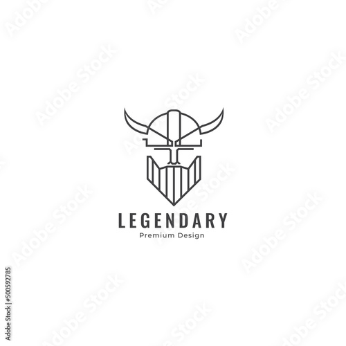 viking head line minimalist art