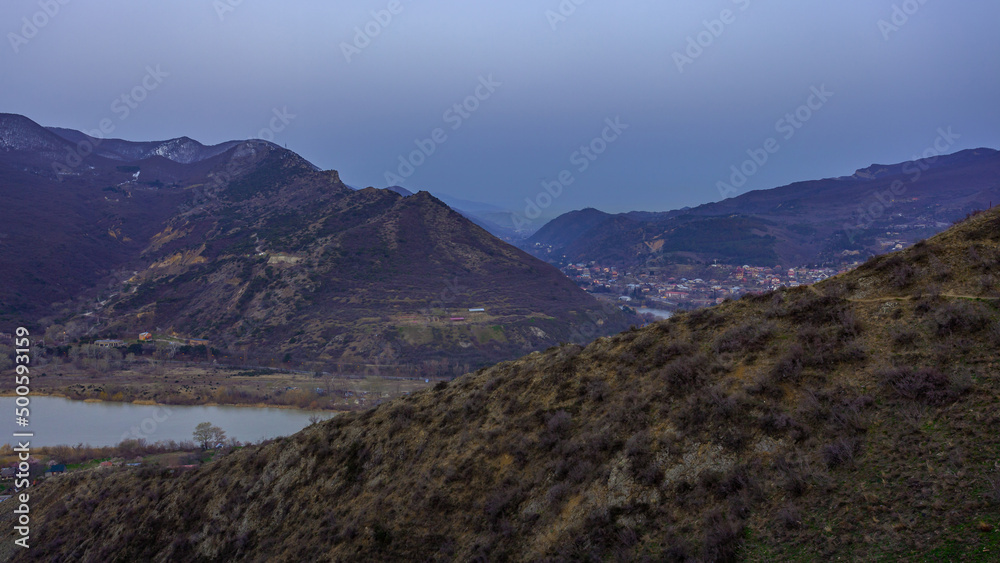 Panoramic view of the old city Mtskheta and Svetitskhoveli Cathedral, Mtskheta Panoramic view of the old city Mtskheta and Svetitskhoveli Cathedral, Mtskheta