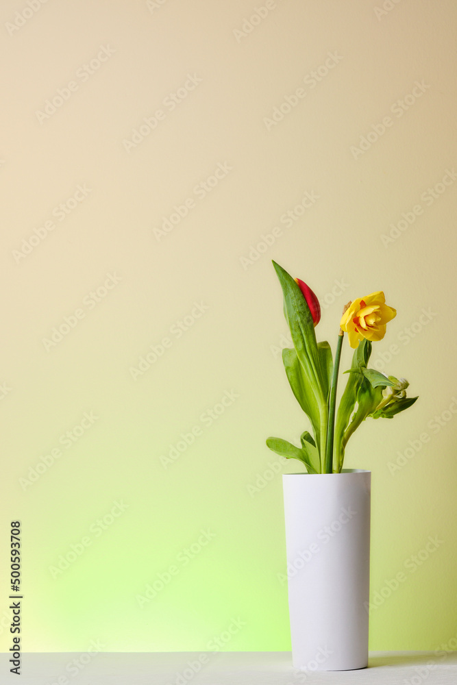 Spring flowers with copy space