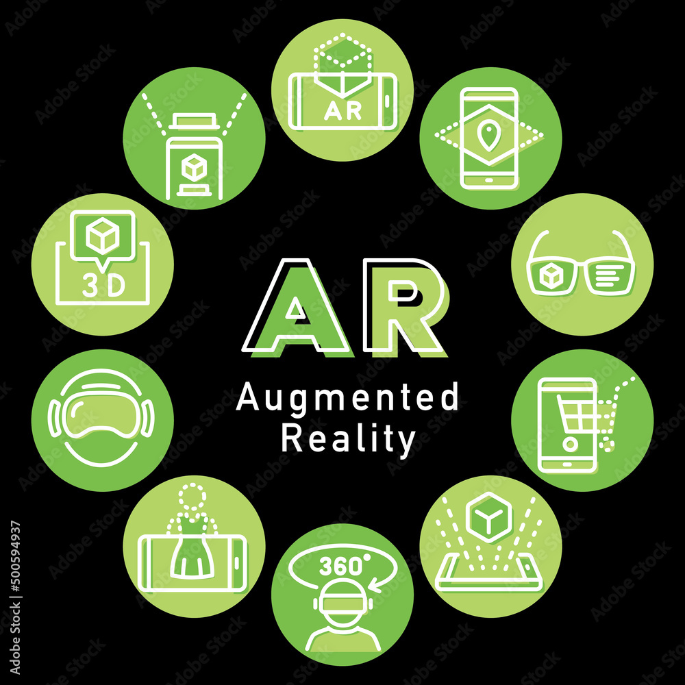 AR 拡張現実 Augmented reality ロゴ AR 拡張現実 Augmented reality ロゴ