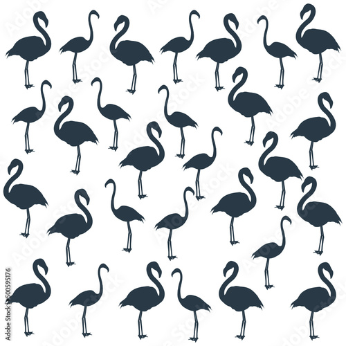 Fototapeta Naklejka Na Ścianę i Meble -  Tropical wildlife, flamingo bird, seamless pattern stock illustration