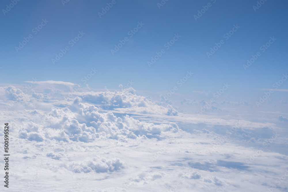 Beautiful blue sky background, white clouds.