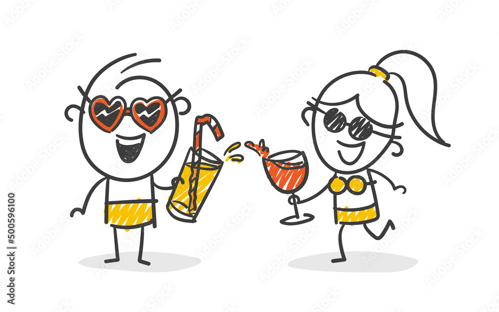 Strichfiguren / Strichmännchen: Cocktails, Party, Strandparty. (Nr. 793) Strichfiguren / Strichmännchen: Cocktails, Party, Strandparty. (Nr. 793)