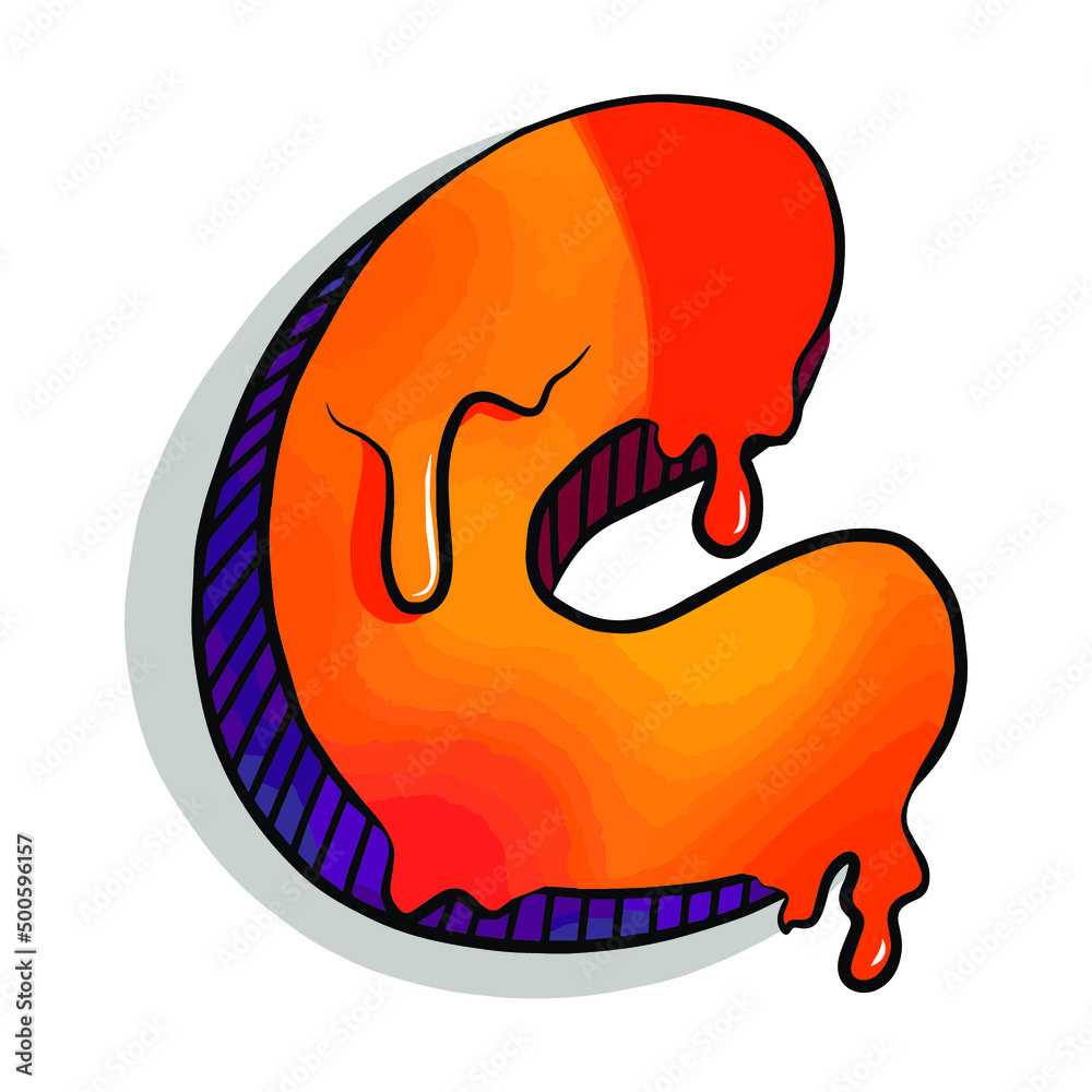 Obraz premium Colorful C Letter Illustration.