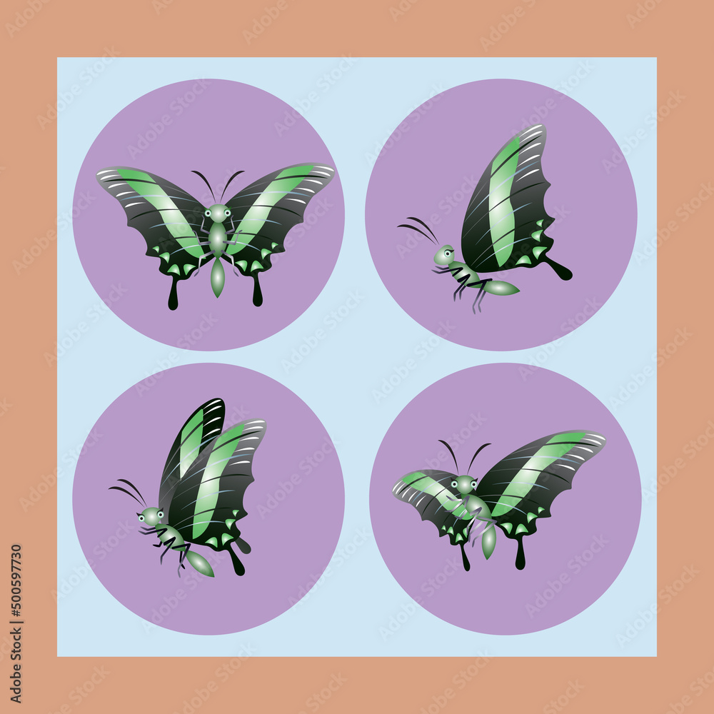 Naklejka premium butterfly green