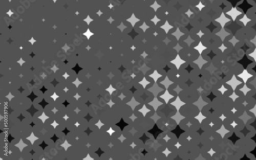 Light Silver, Gray vector texture with beautiful stars.