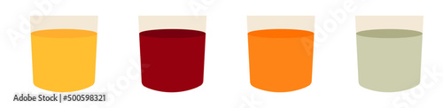 Set of cocktails and drinks vector illustration. Simple alcohol coctail icons / illustration.