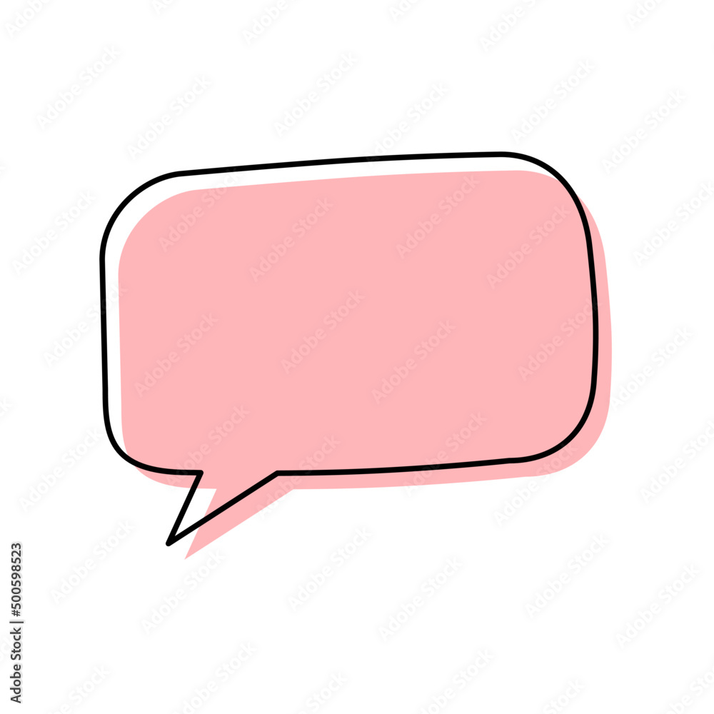 bubble speech pink color rectangular cloud bubble speech pink color rectangular cloud