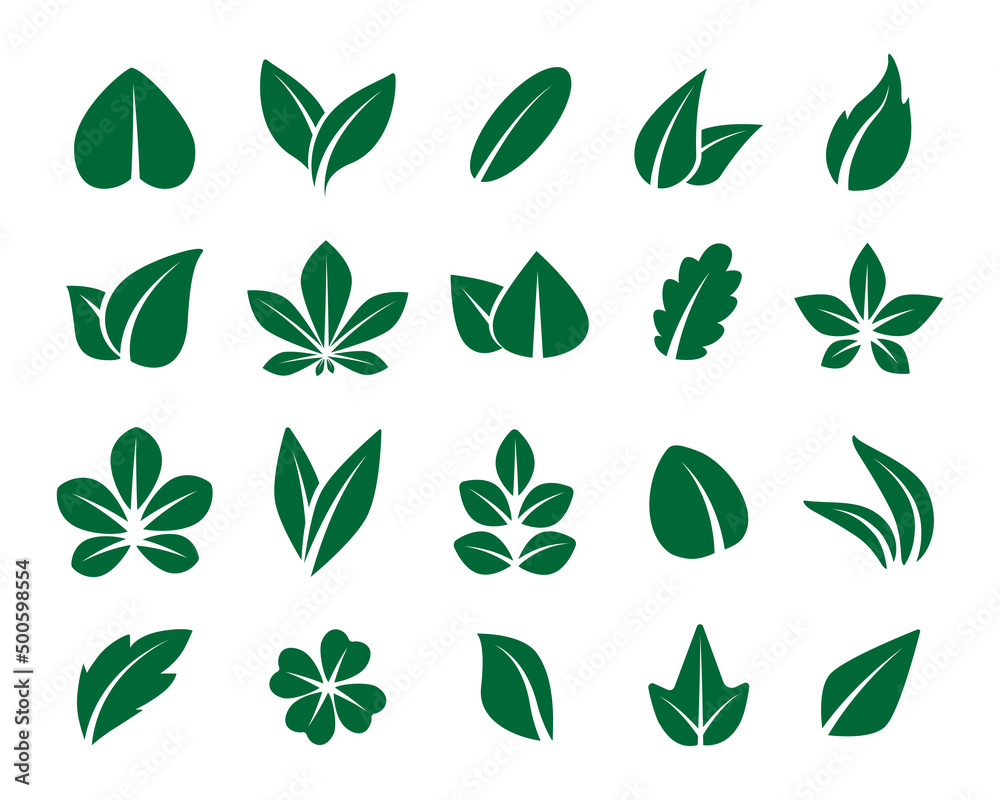 Leaf icon. Green sprout symbol of nature. Vector abstract organic foliage Leaf icon. Green sprout symbol of nature. Vector abstract organic foliage