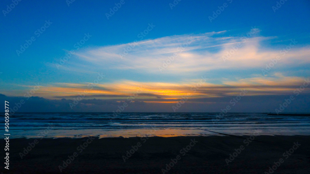 sunset on the Atlantic ocean - Sion - Vendee - France
