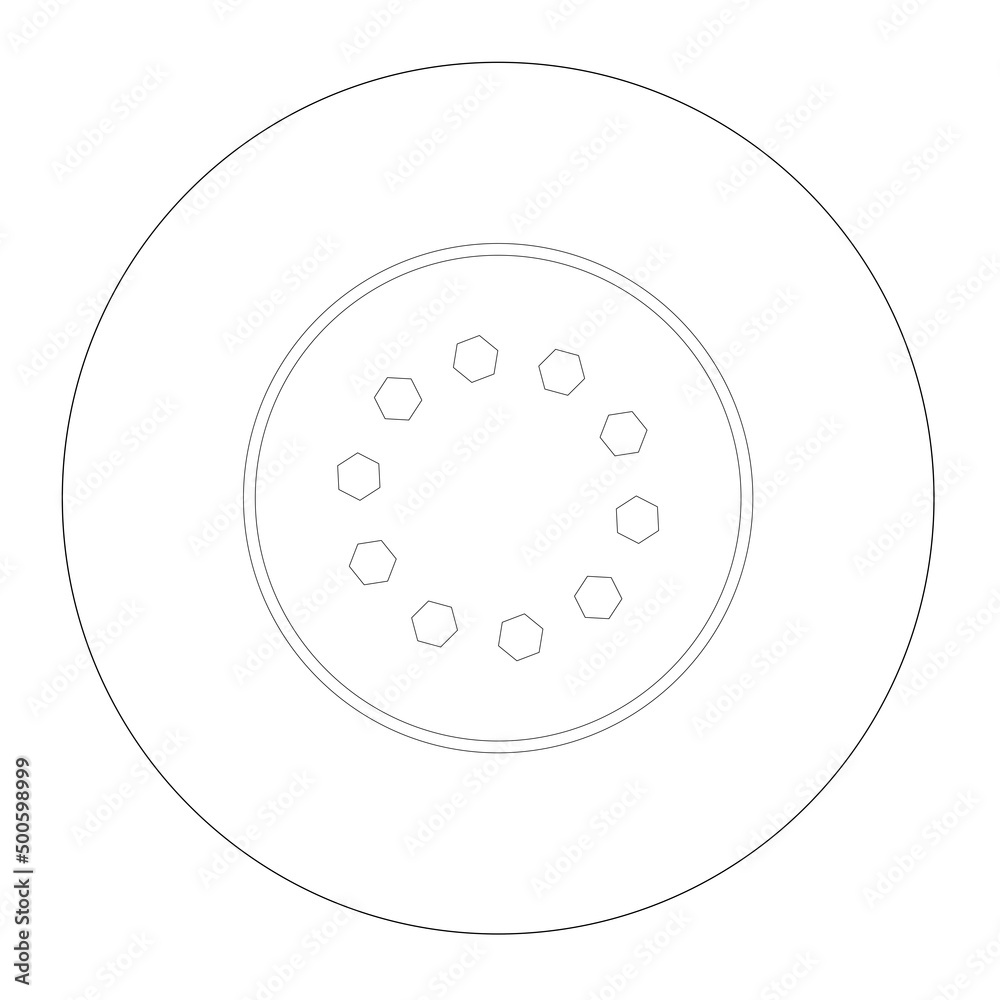 Graphical drawing of vehicle wheels from the side view. 2D CAD drawing was drawn in black and white. Graphical drawing of vehicle wheels from the side view. 2D CAD drawing was drawn in black and white.