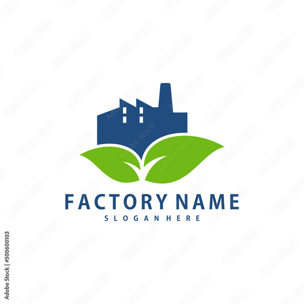 Nature Factory logo design vector, Creative Factory logo design Template Illustration
