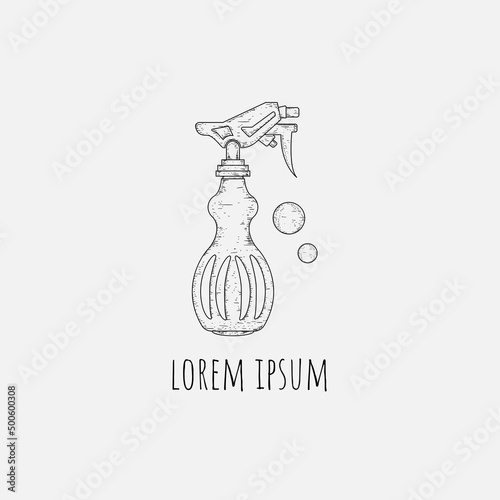 hand drawn spray parfum illustration