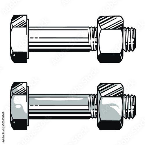 Nut & Bolt Vector Illustration