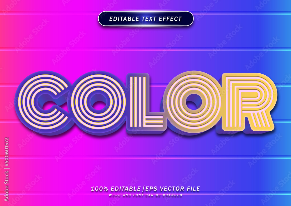 Fototapeta premium Colorful and editable text effect. line style text