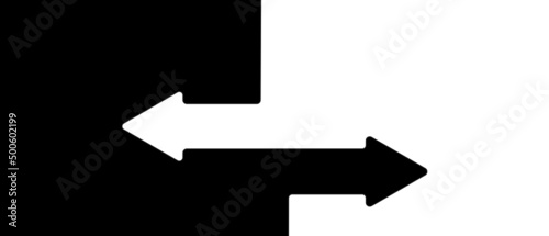 Two arrows are directed in different directions
