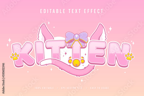 decorative kitten Font and Alphabet vector