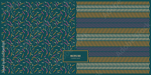 two sets pattern of scramble and lined multiple bar
