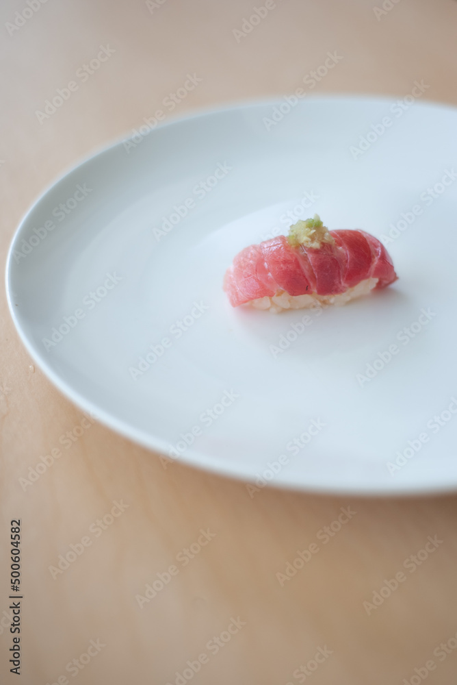 sushi on a white plate