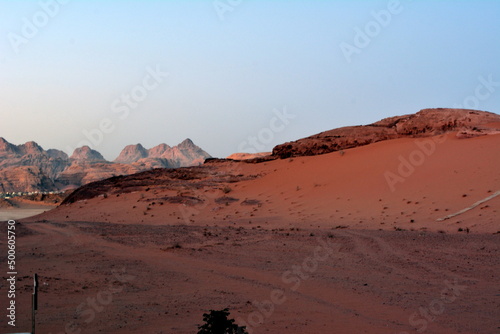 Dune in Wadi Rum desert at dawn