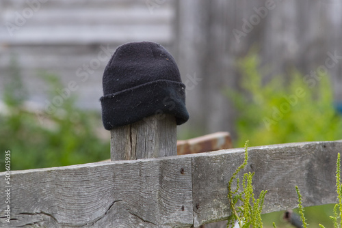 Lost Hat on a Post
