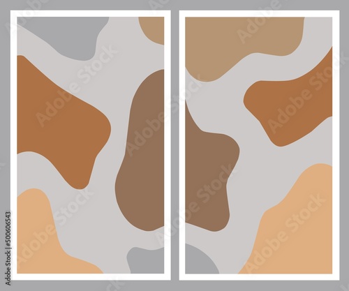 Set of modern abstract shapes aesthetic backgrounds. Minimalist abstract aesthetic background design in pastel colors suitable for banners, posters, flyers, posts or social media campaigns, etc.