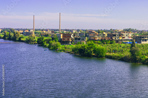 Nile river ,city, sky, water , view, canal, landscape, Egypt
