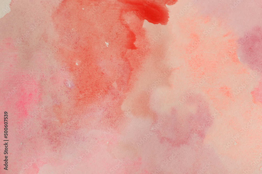 Fototapeta premium artistic pastel red, orange and pink watercolour background