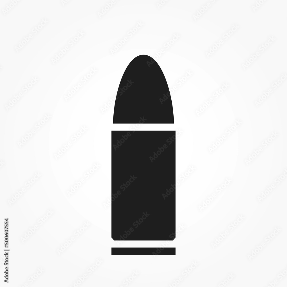 gun bullet icon. weapon and army symbol. isolated vector image for military infographics and web design