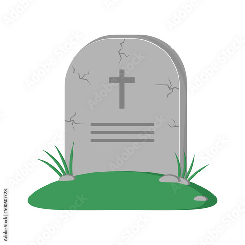 Obraz na płótnie stone tombstone rip,isolated on white background,flat vector illustration w salonie