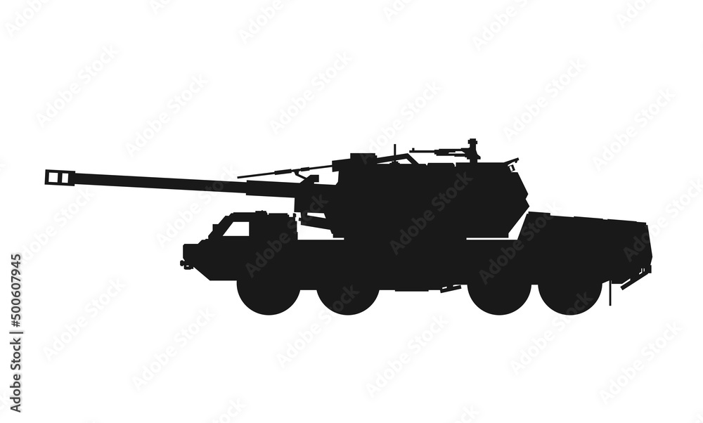 self propelled howitzer zuzana. army artillery system. isolated vector image for military concepts self propelled howitzer zuzana. army artillery system. isolated vector image for military concepts