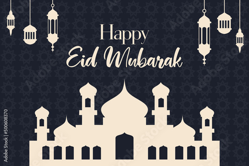 Realistic eid al-fitr - eid mubarak illustration