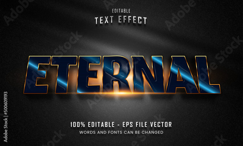 Eternal heroes cartoon style editable text effect Premium Vector	