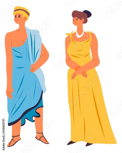 Man and woman in Ancient Greece or Rome vector